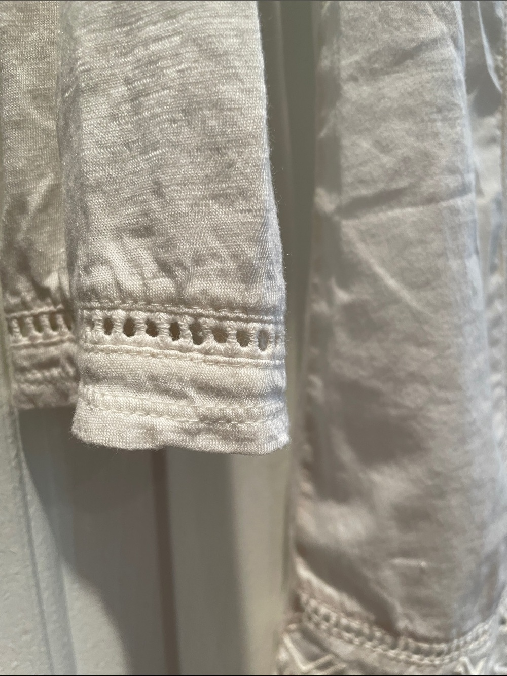 Lucky Brand Off-White Tunic with Cut-Out Detailed Embroidery Work - Picture 3 of 5
